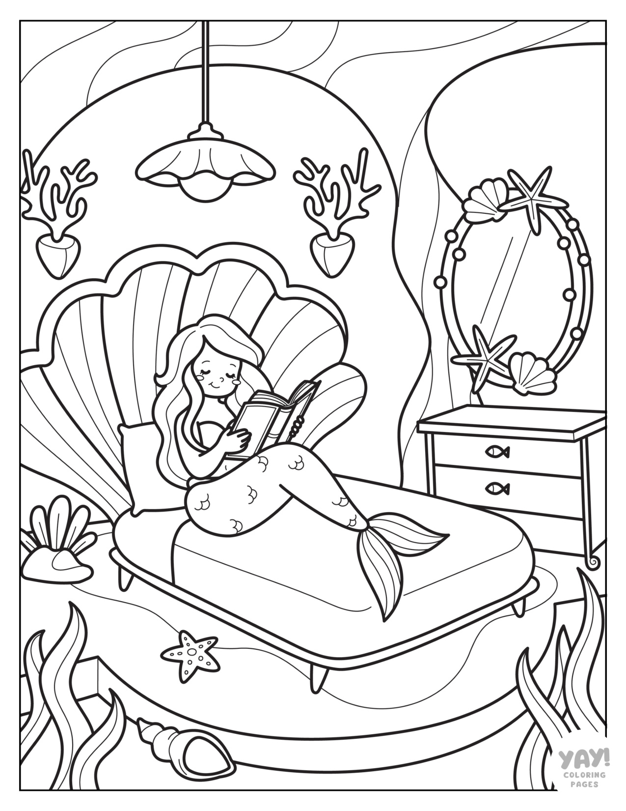Mermaid Coloring Book coloring page preview