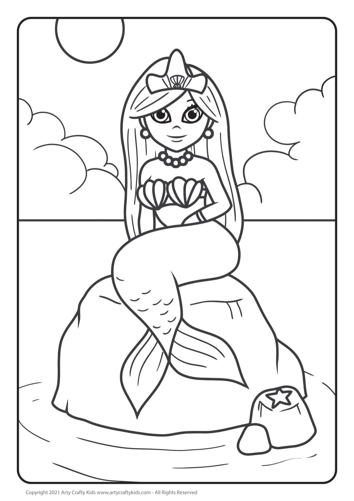 Mermaid Coloring Pages coloring page preview