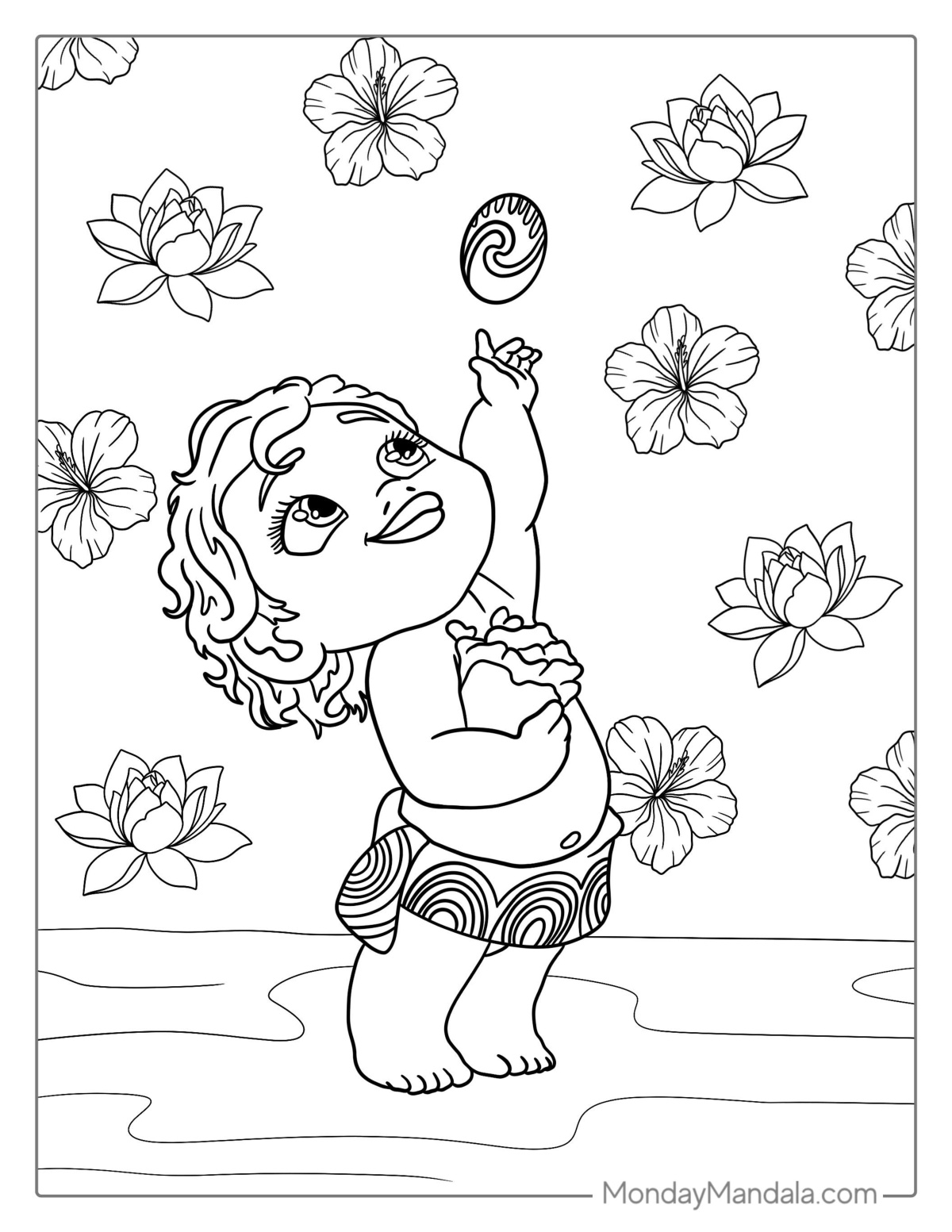 Moana Baby Coloring Pages coloring page preview