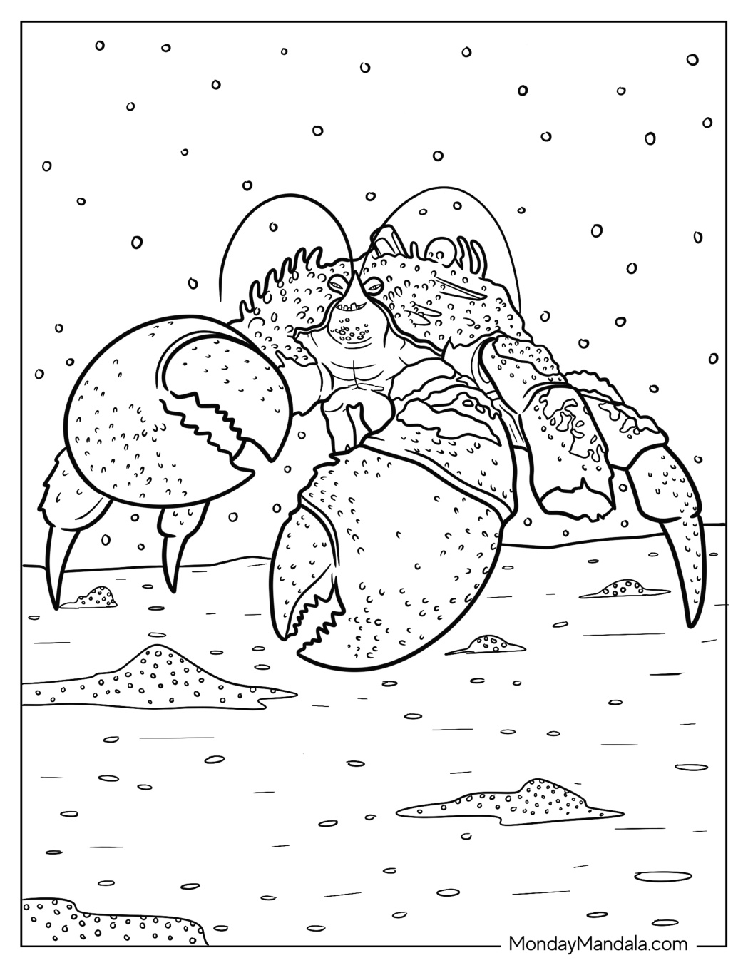 Moana Crab Coloring Pages coloring page preview