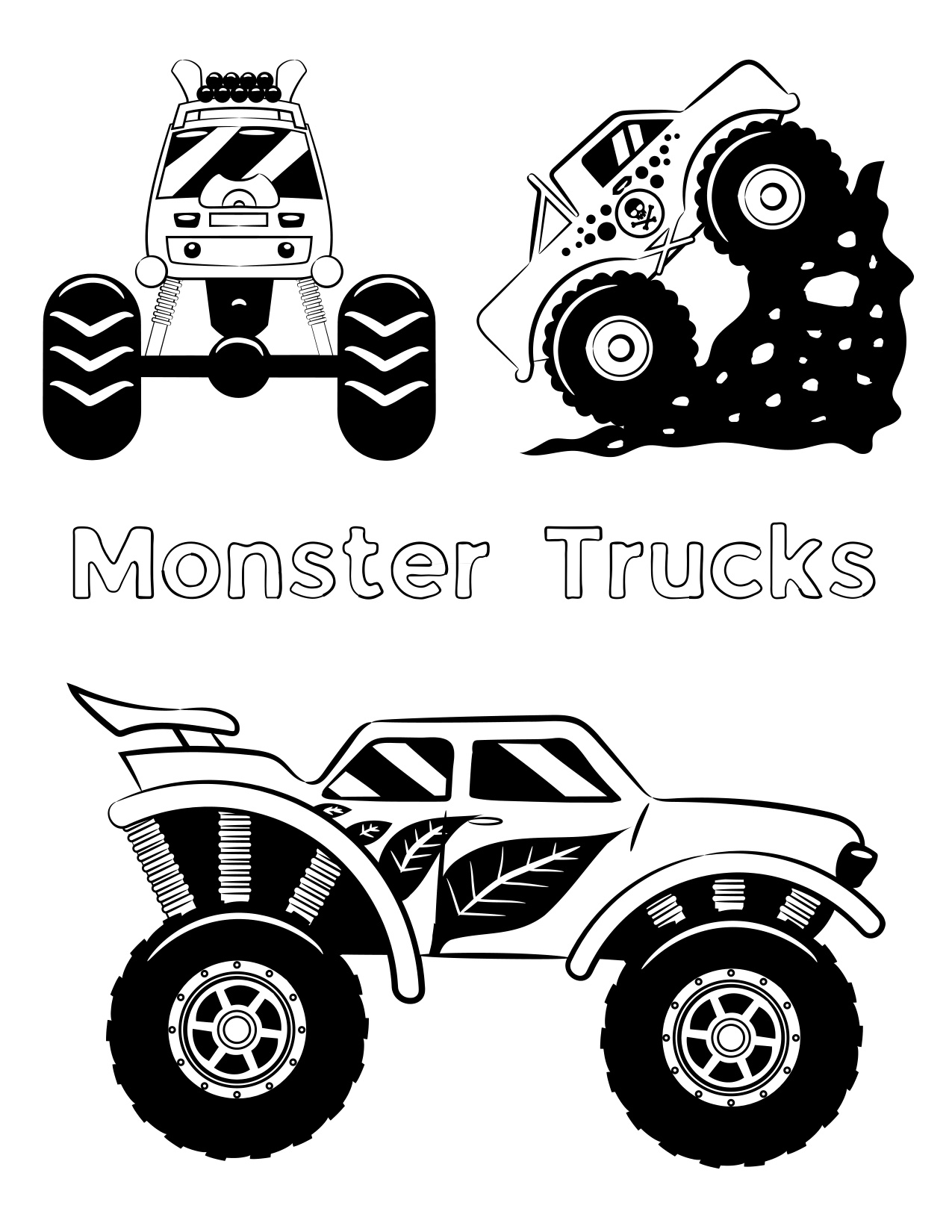 Monster Truck Coloring Page coloring page preview