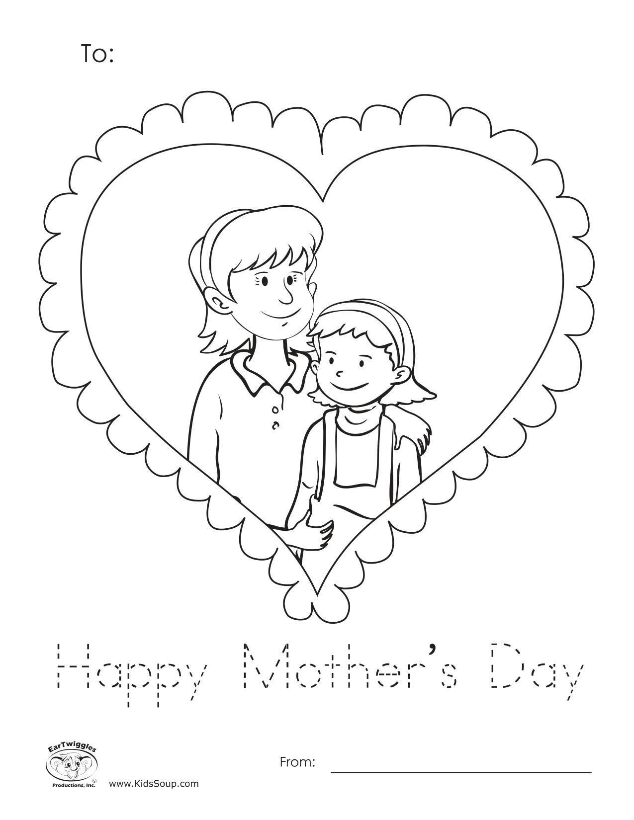 Mother And Child Coloring Page coloring page preview