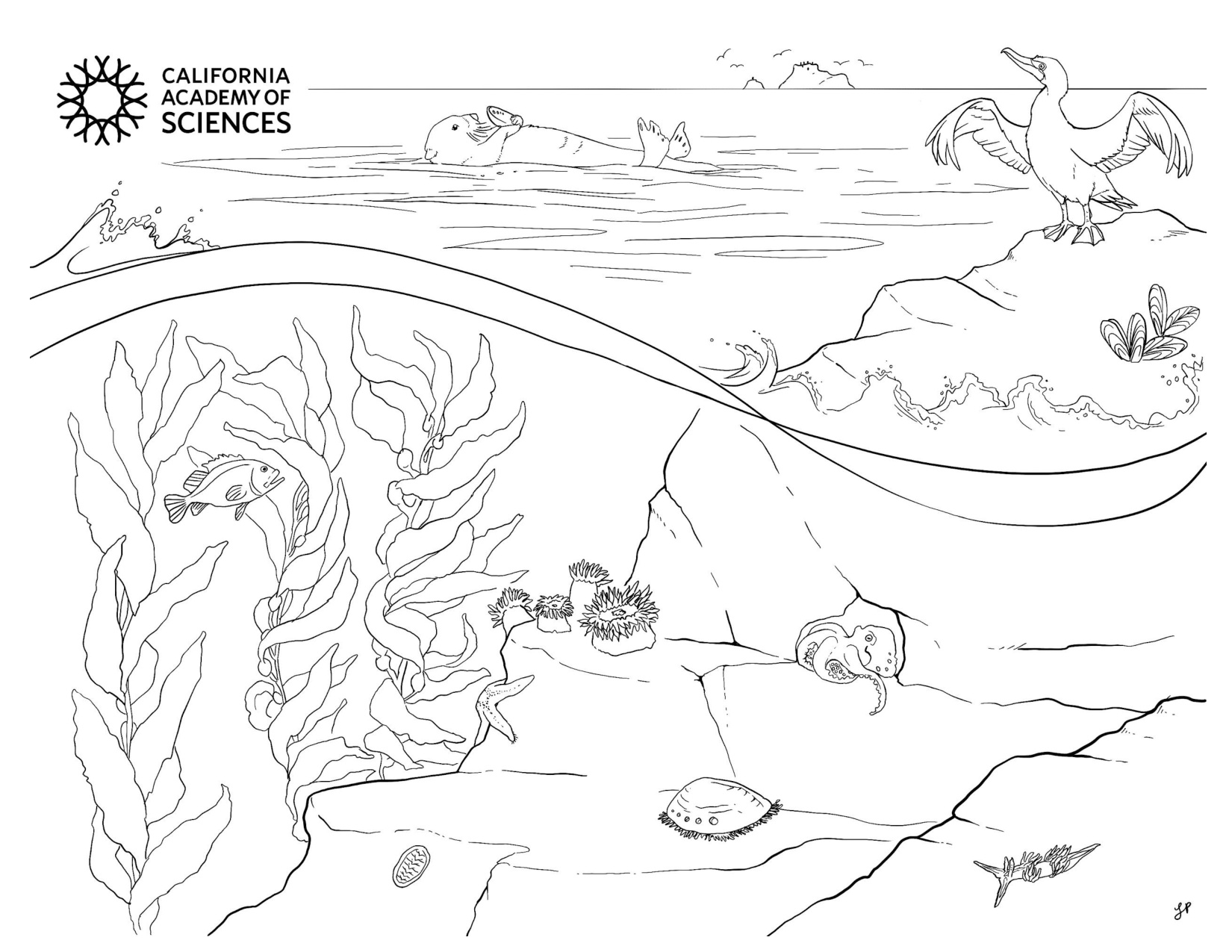 Ocean Scene Coloring Page coloring page preview