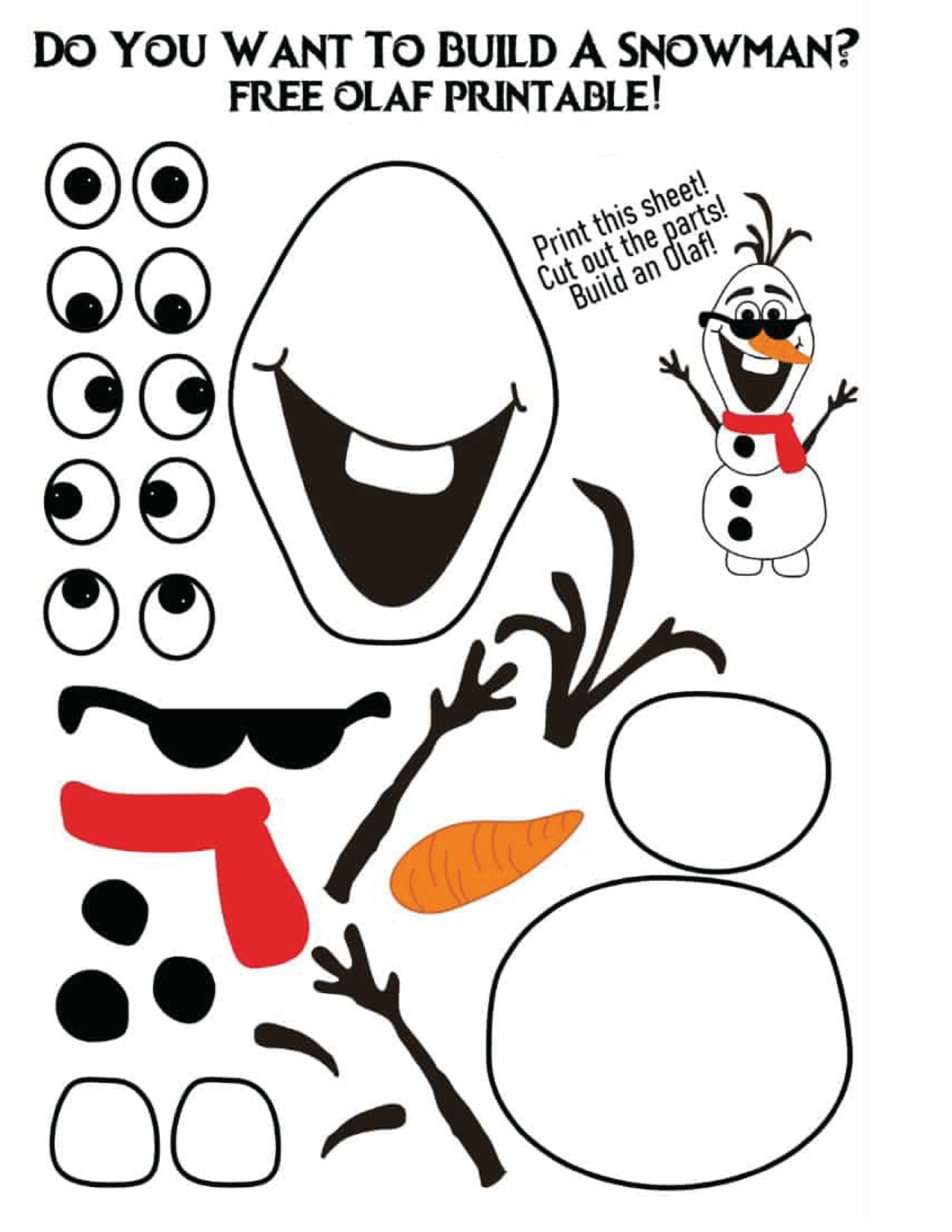 Olaf Free Printable coloring page preview