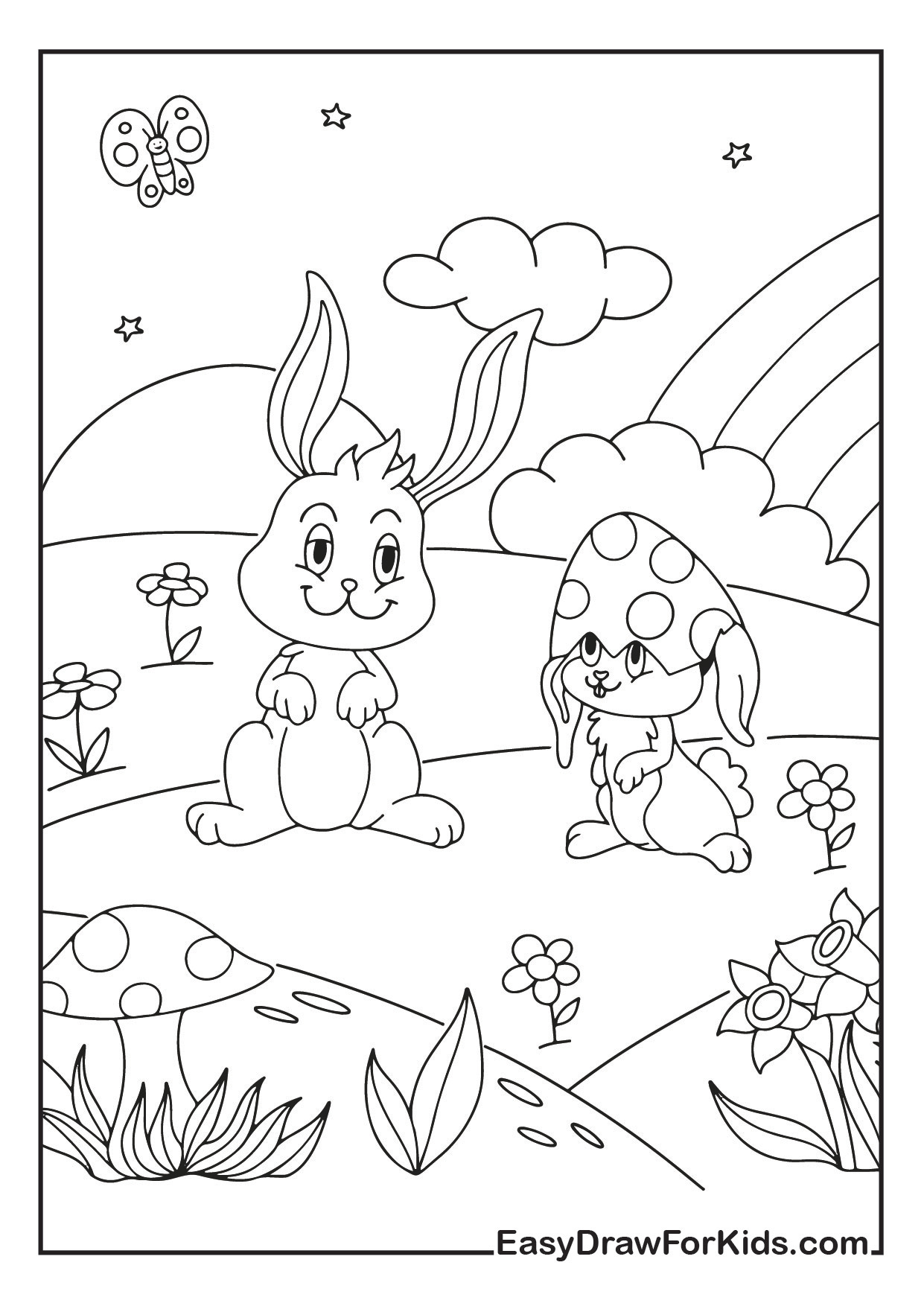 Preschool Easter Bunny Coloring Pages coloring page preview