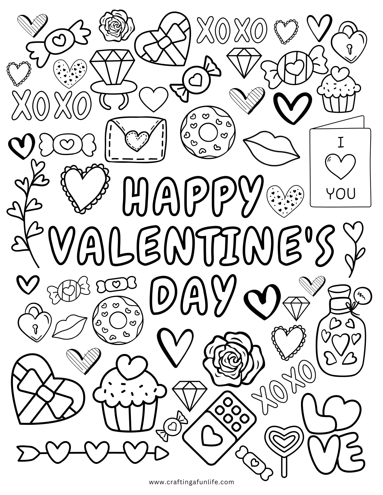 Printable Coloring Pages Valentines Day coloring page preview