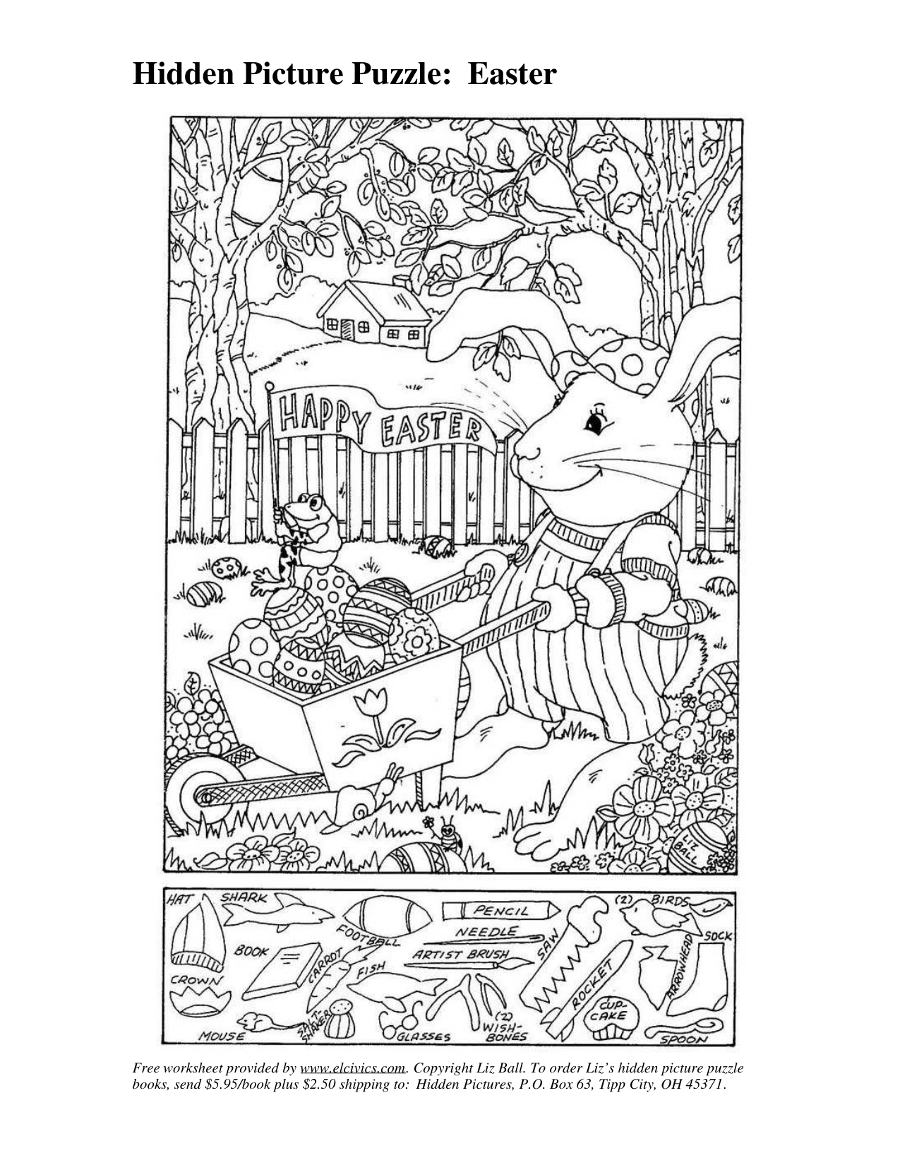 Printable Easter Pictures coloring page preview