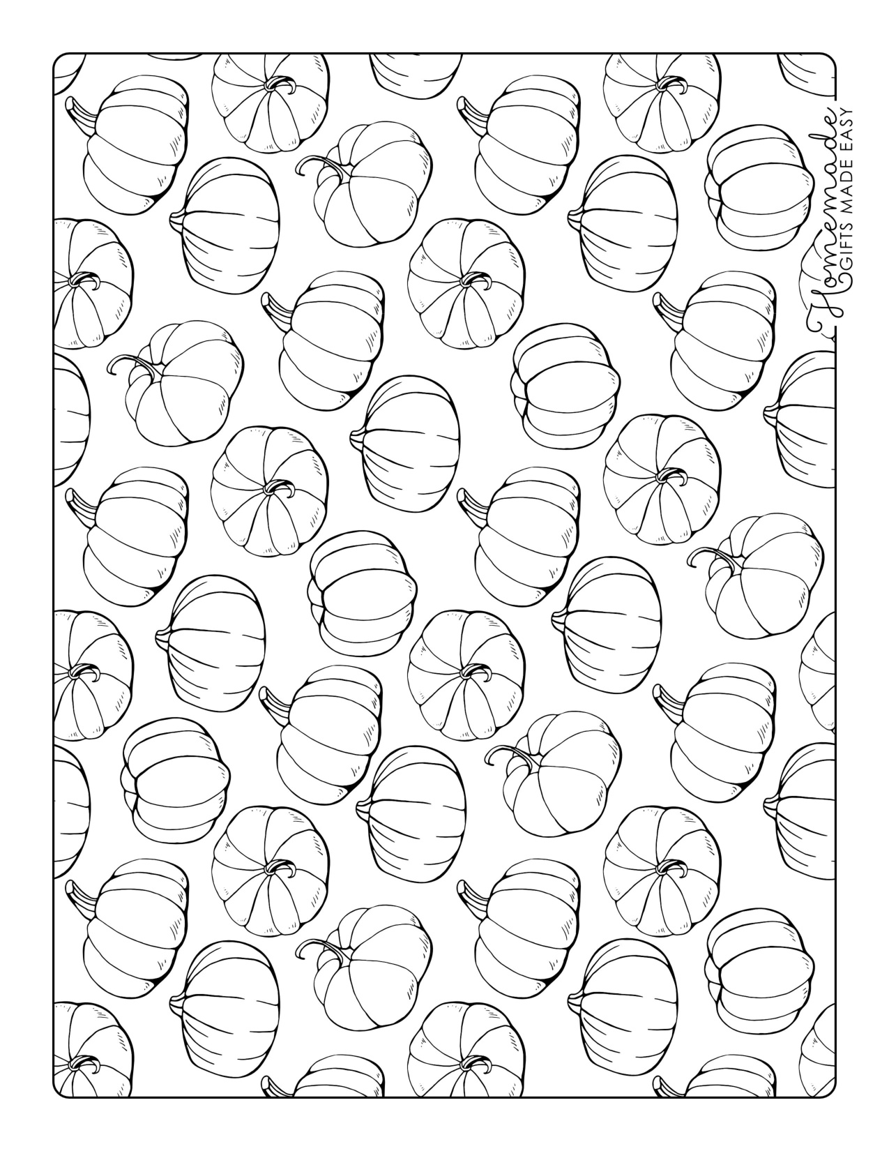 Pumpkin Coloring Pages For Adults coloring page preview