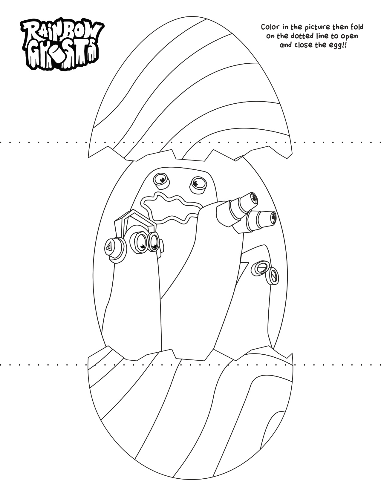 Rainbow Ghost Coloring Page coloring page preview