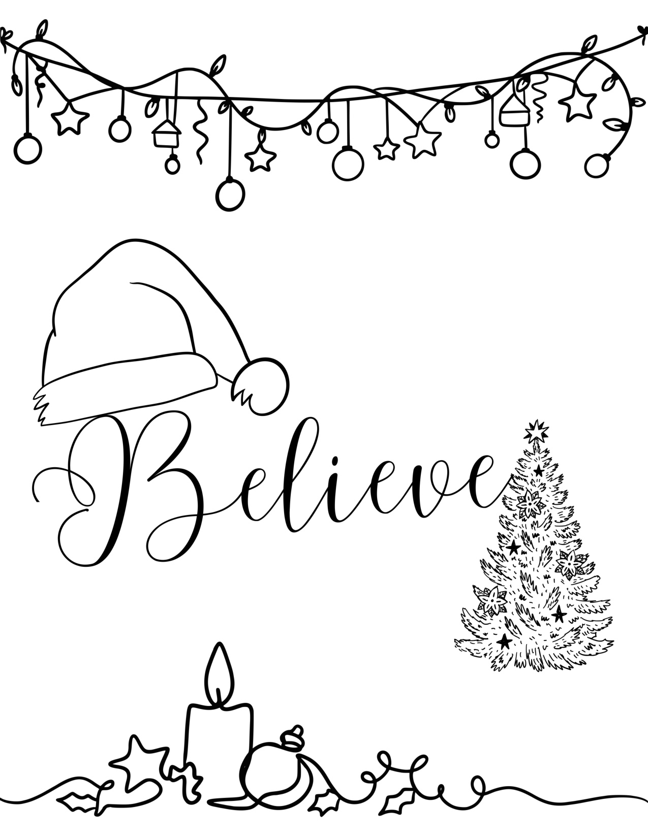 Santa Coloring Pages coloring page preview