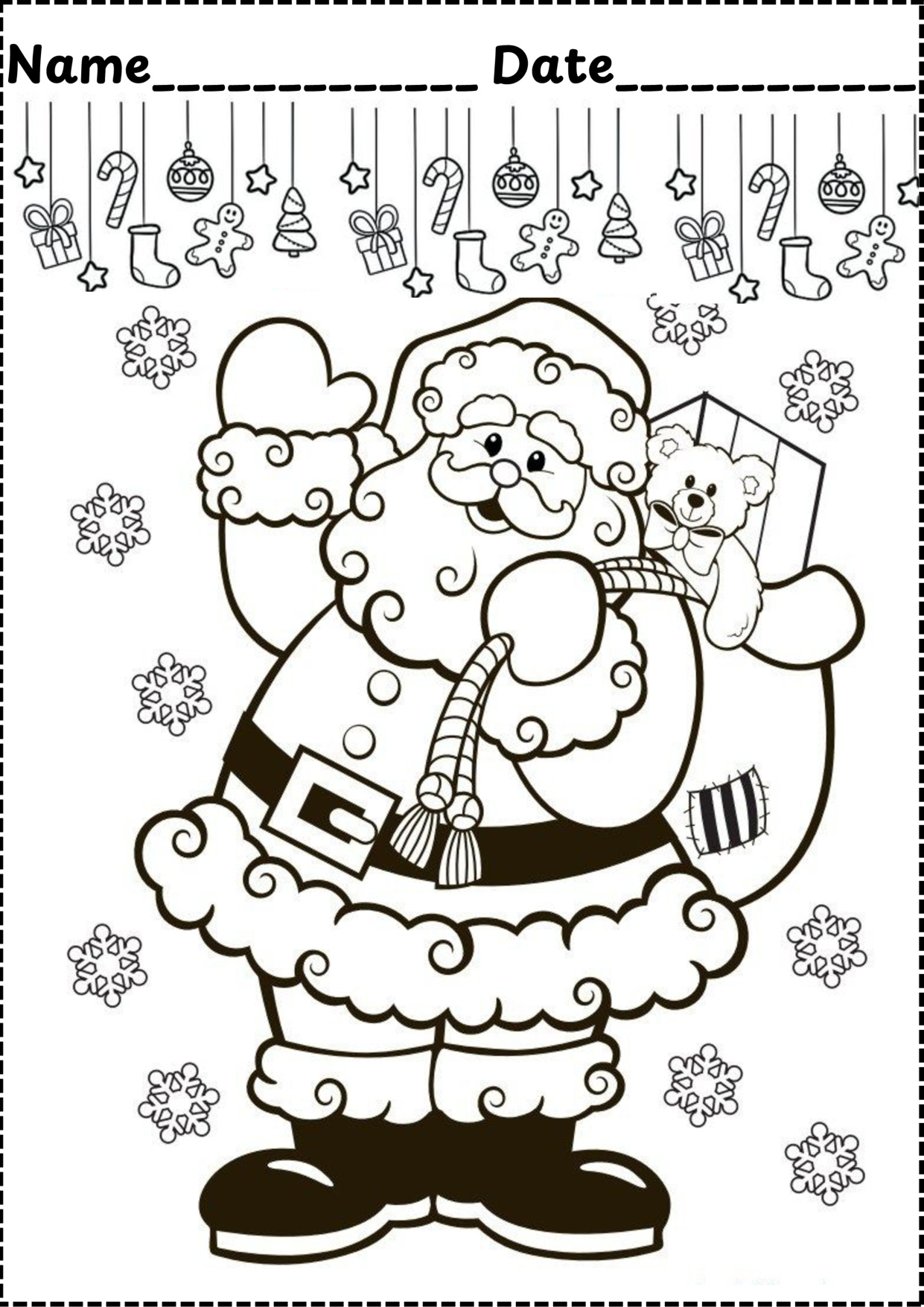 Santa Coloring Sheet Free coloring page preview