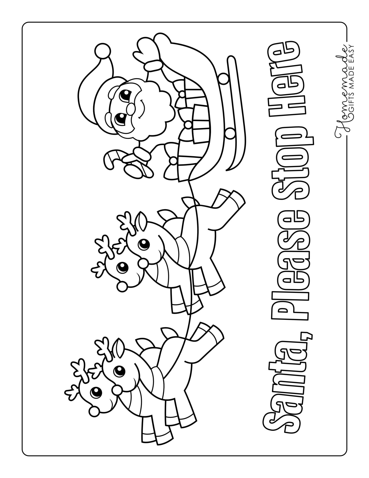 Santa Printable Coloring Pages coloring page preview