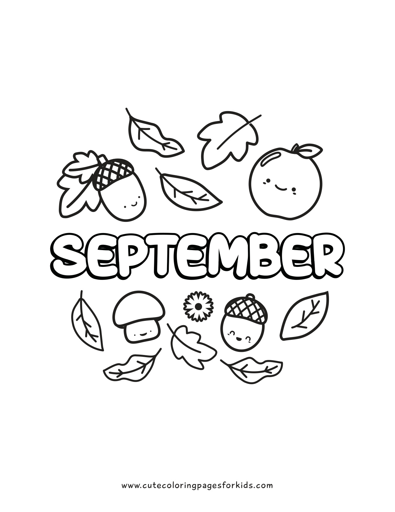 September Coloring Sheets Printable coloring page preview