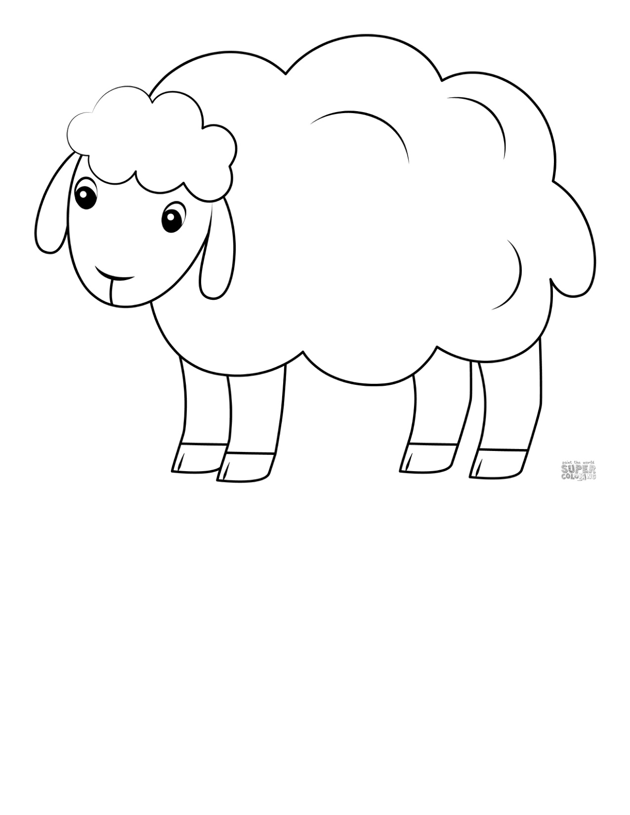 Sheep Coloring Pages Free Printable coloring page preview