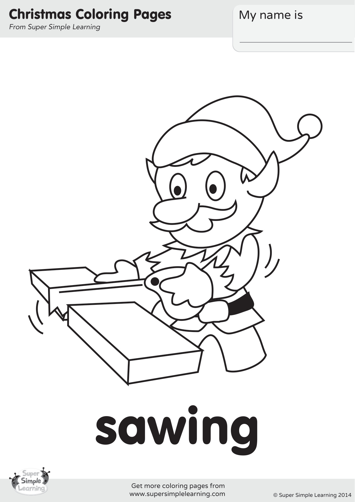Simple Christmas Coloring Pages coloring page preview