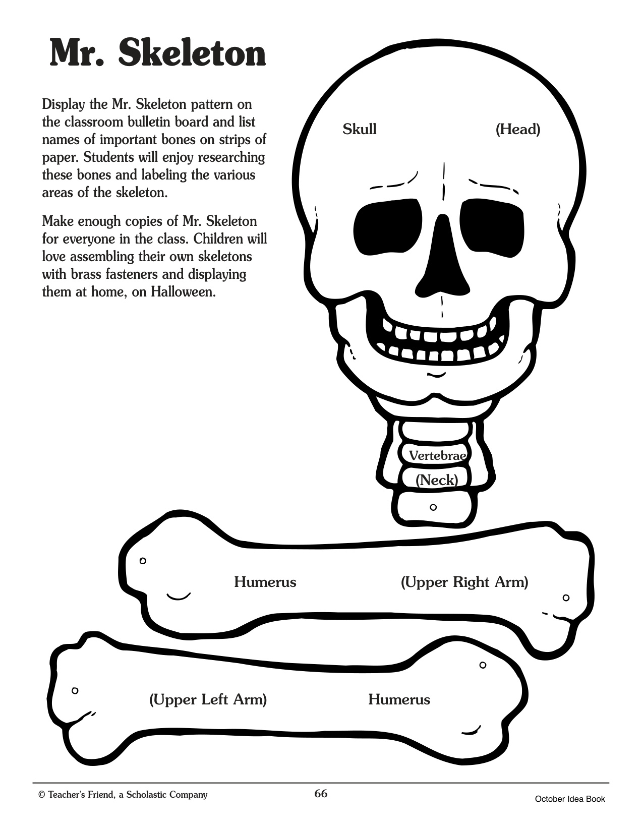 Skeleton Paper Craft coloring page preview