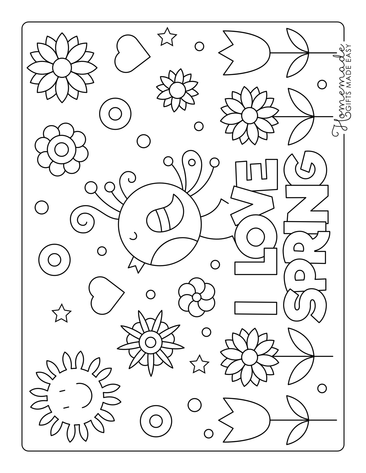 Spring Color Pages coloring page preview
