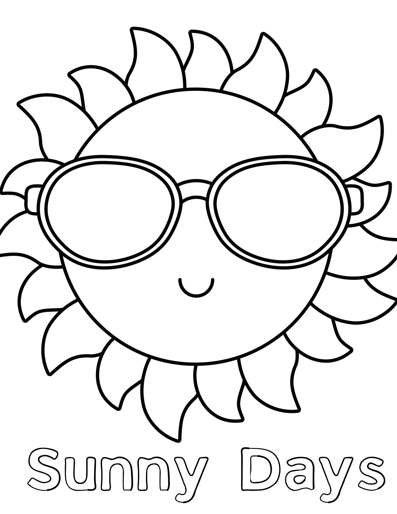 Sun Coloring Pages For Kids coloring page preview