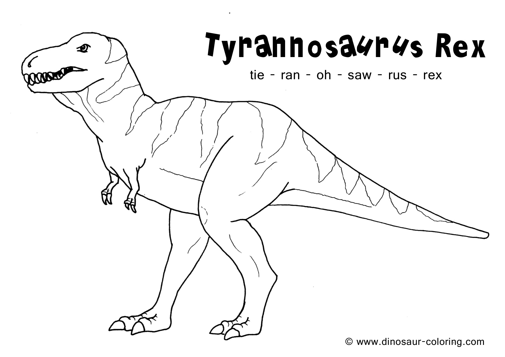 T Rex Coloring Pages coloring page preview
