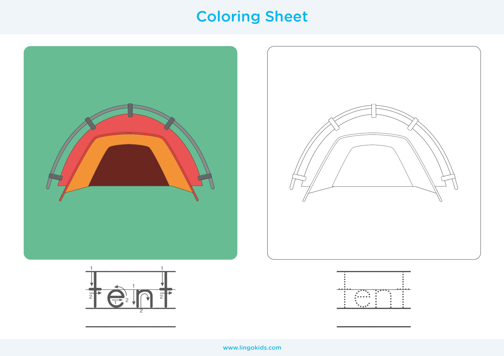 Tent Coloring Page coloring page preview