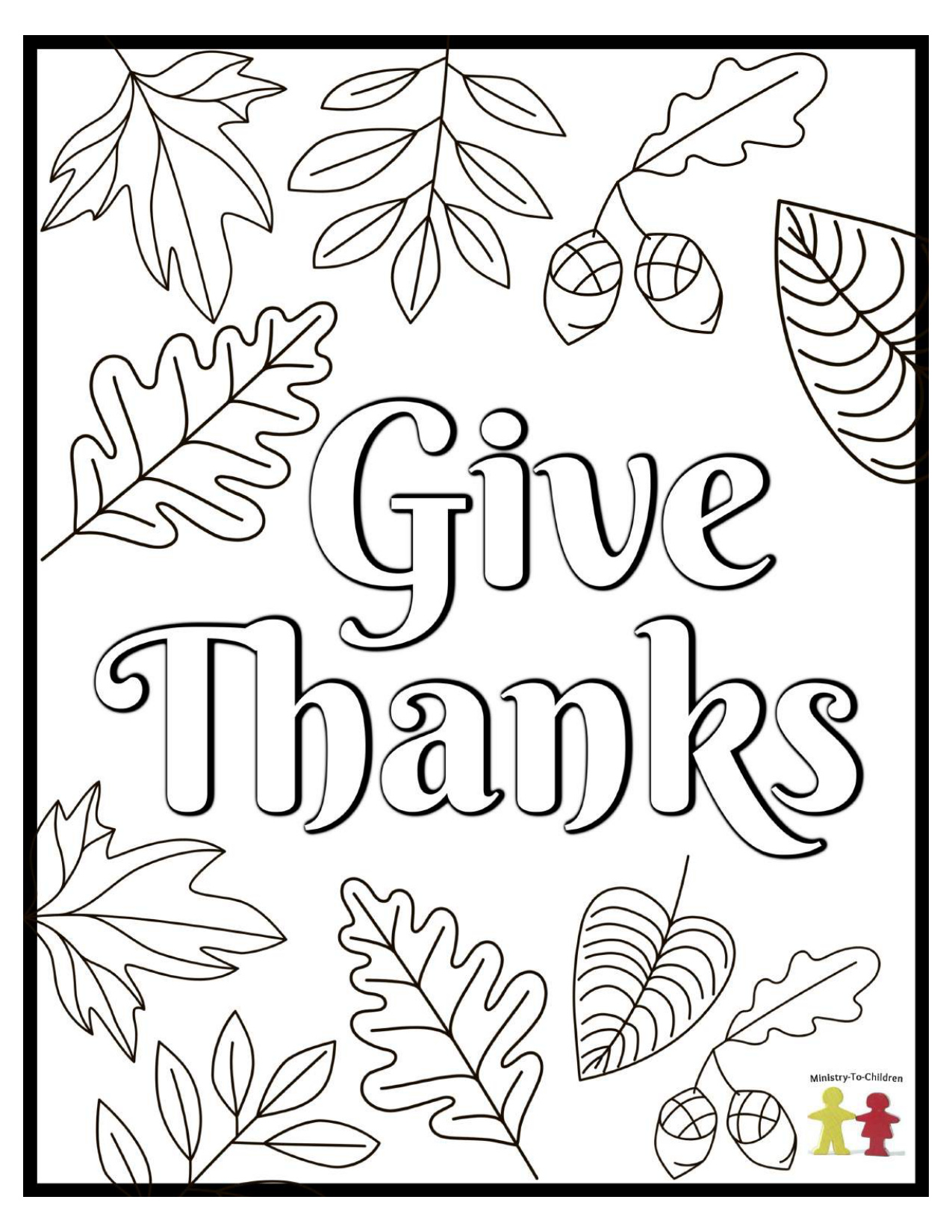 Thanksgiving Childrens Coloring Pages coloring page preview