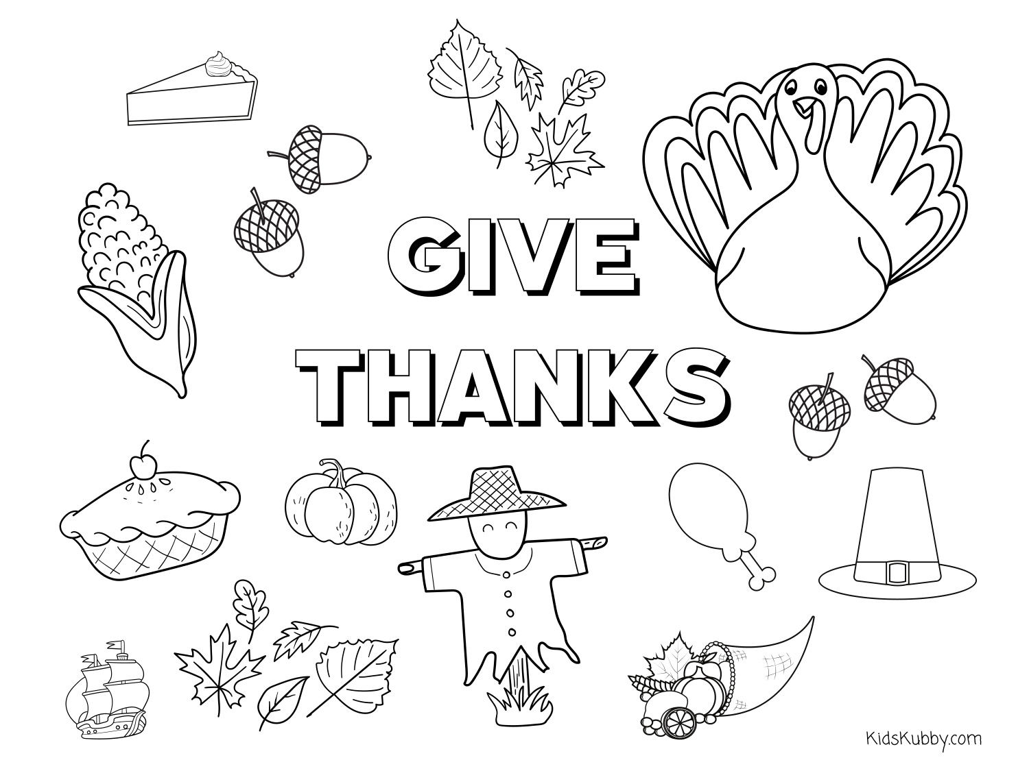 Thanksgiving Coloring Pages For Elementary Students coloring page preview