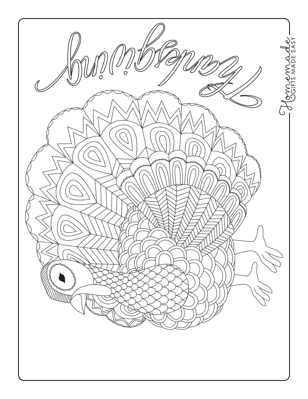 Turkey Color Sheets coloring page preview