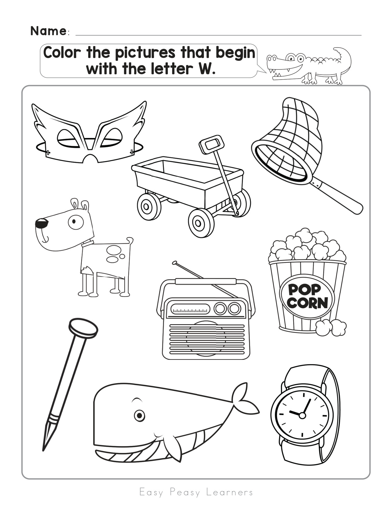 W Coloring Pages coloring page preview