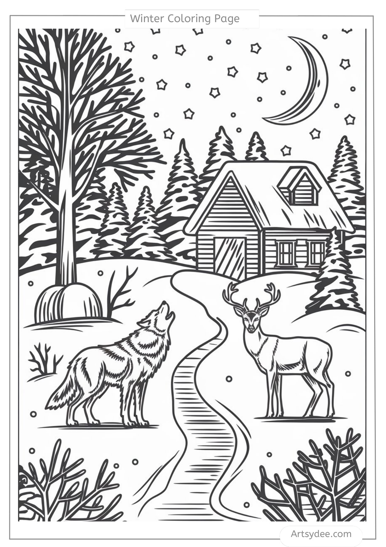 Winter Adult Coloring Pages coloring page preview