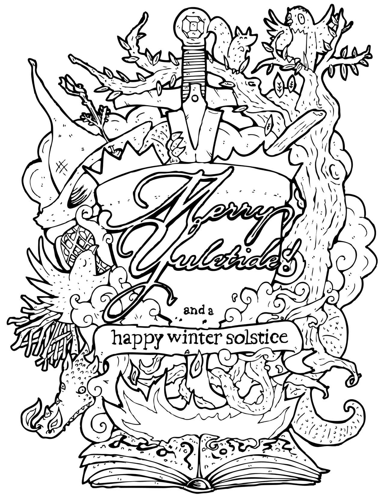 Winter Solstice Coloring Page coloring page preview