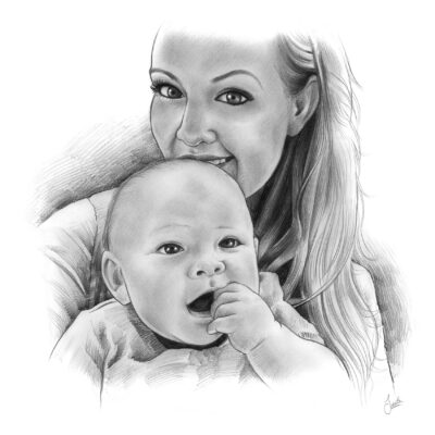 Mothers Day Drawing with Pencil Sketch