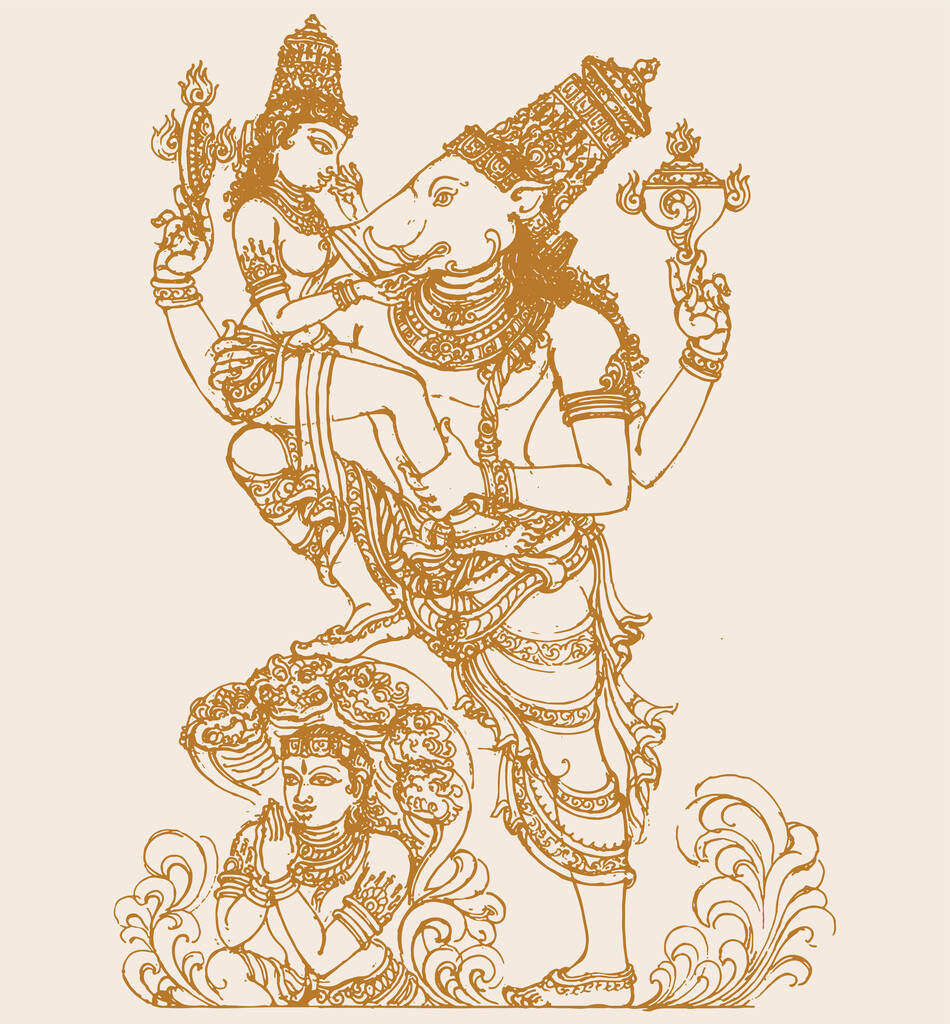 Sketch Drawing of Krishna